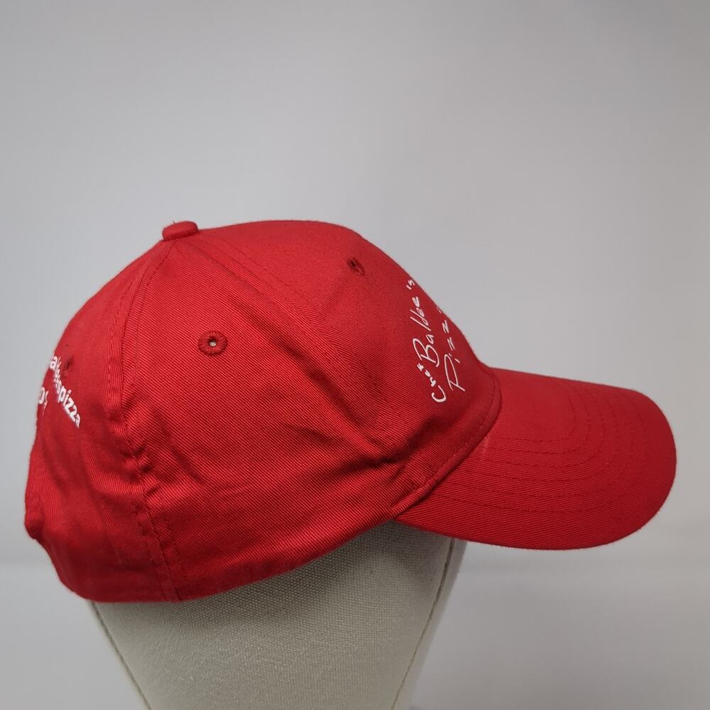 Chef Baldee's Pizza Snapback Hat Red One Size Adjustable Vent Holes View 5